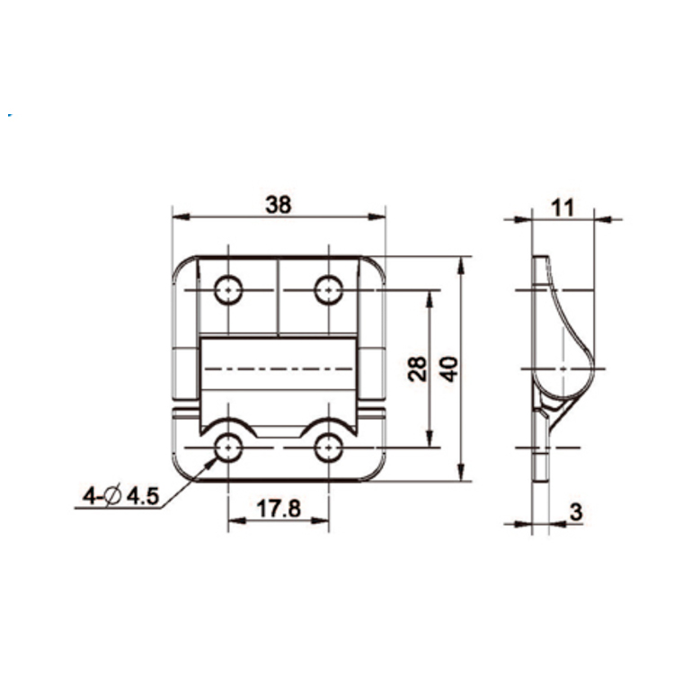 フラットマウントダンピングヒンジ-B2222-3;4